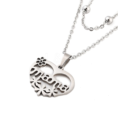 Stainless Steel Pendants Necklaces LS-NJEW-U003-01E-P-1