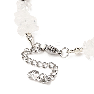Natural Quartz Crystal Chip Beads & Synthetic Turquoise Beaded Bracelets for Women BJEW-JB12416-03-1