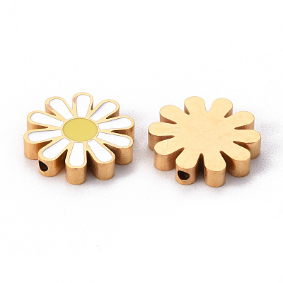 304 Stainless Steel Enamel Beads X-STAS-T052-15G-1