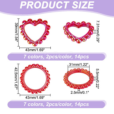 28Pcs 14 Styles Acrylic Bead Frame SACR-GA0001-08-1