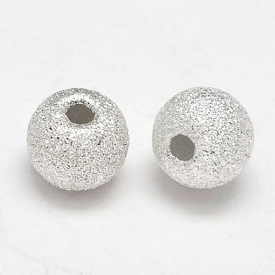 Round 925 Sterling Silver Textured Beads STER-F012-23A-1