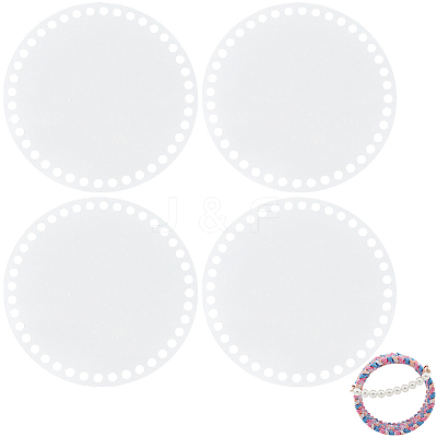 4Pcs Flat Round Acrylic Sheet MACR-CP0001-01A-1