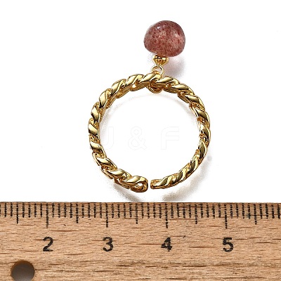 Brass Curb Chain Cuff Rings for Women RJEW-Z085-03G-04-1