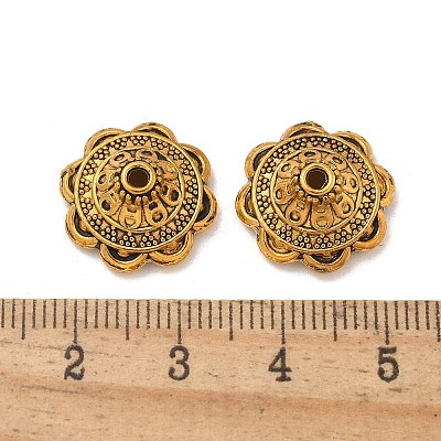 Tibetan Style Alloy Bead Caps TIBE-P003-81A-AG-1