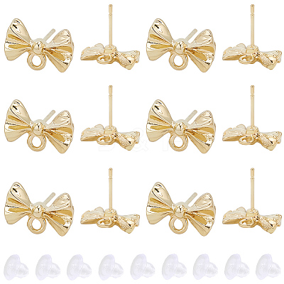 60Pcs Bowknot Alloy Stud Earring Findings FIND-BBC0004-63B-1