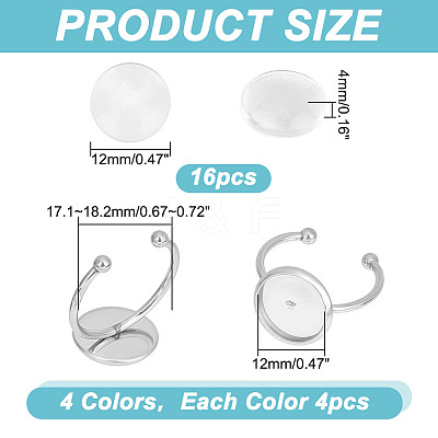 DIY Blank Dome Open Cuff Ring Making Kit FIND-DC0004-74-1