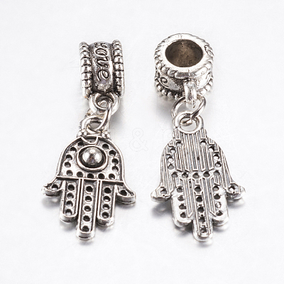 Tibetan Style Alloy European Dangle Charms PALLOY-F199-39AS-1