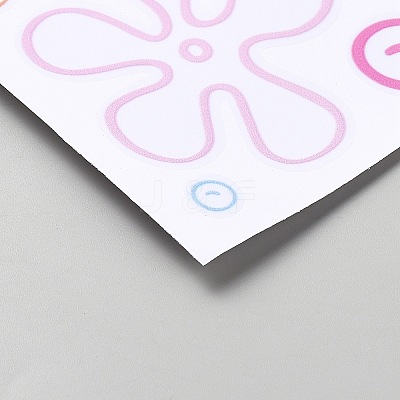 4Pcs PVC Daisy Flower Picture Stickers STIC-WH20003-01-1