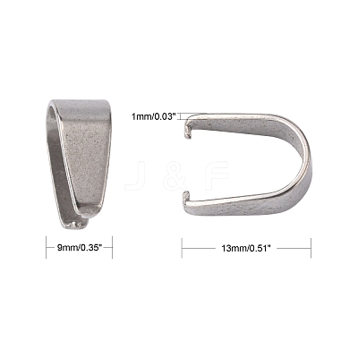 Tarnish Resistant 201 Stainless Steel Pinch Bails X-STAS-Q006-1-1