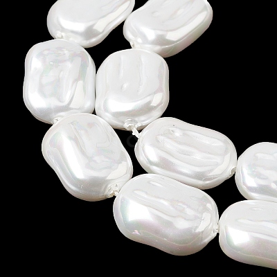 Electroplate Opaque Glass Imitation Pearl Beads Strands EGLA-H113-01A-1