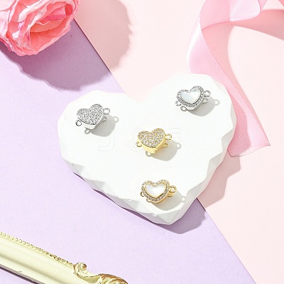 4Pcs 4 Style Brass Micro Pave Clear Cubic Zirconia Box Clasps KK-CJ0003-35-1