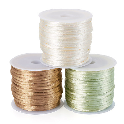 3 Rolls 3 Colors Nylon Satin Rattail Cords NWIR-TA0001-45C-1