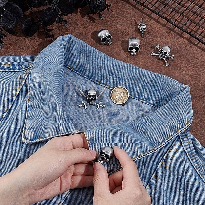 6Pcs 6 Styles Alloy Lapel Pin Backs for Backpack Clothes JEWB-UN0002-70-1