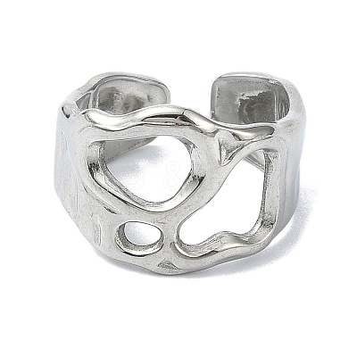 304 Stainless Steel Cuff Rings RJEW-M019-22P-1