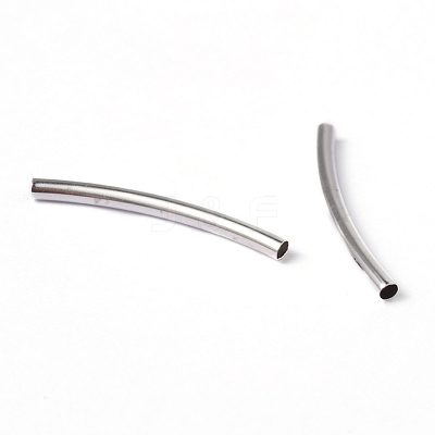 Brass Curved Tube Beads X-EC297-S-1