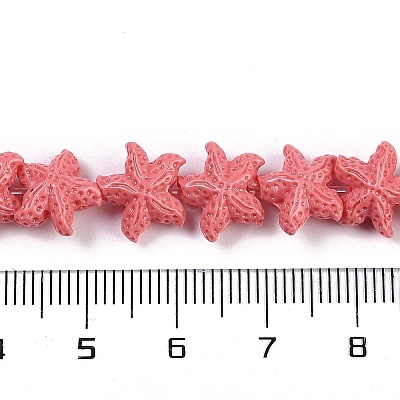 Synthetic Coral Dyed Carved Beads Strands CORA-K009-06A-08-1
