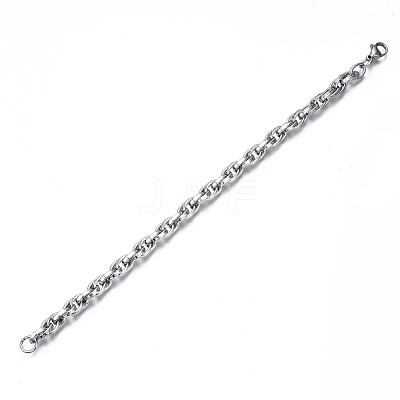 Non-Tarnish 201 Stainless Steel Rope Chain Bracelet BJEW-S057-82-1
