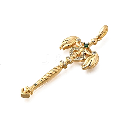 Brass Micro Pave Cubic Zirconia Big Pendants X1-KK-B147-04G-11-1