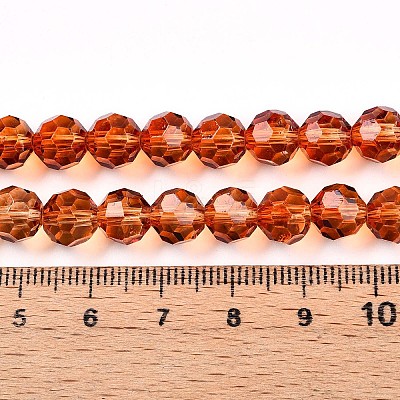 Baking Paint Transparent Glass Beads Strands X-DGLA-A035-T8mm-A04-1