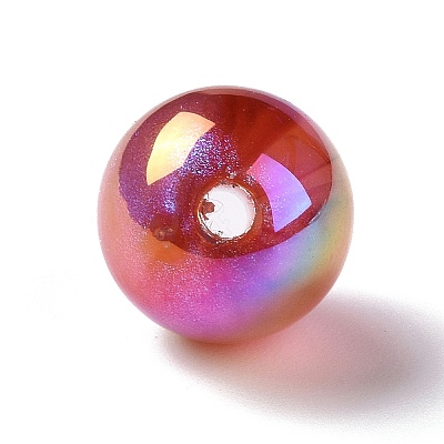 UV Plating Rainbow Iridescent Acrylic Beads OACR-C010-14D-1