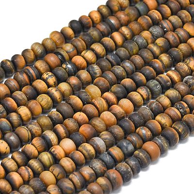 Natural Tiger Eye Beads Strands G-P575-A05-6x4mm-01-1