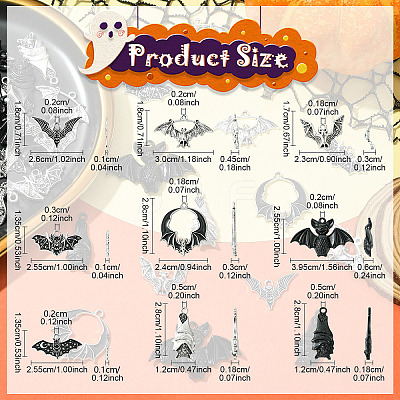 36Pcs 9 Styles Alloy Pendants FIND-YW0006-92-1