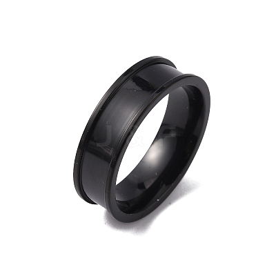 201 Stainless Steel Grooved Finger Ring Settings STAS-WH0027-27B-EB-1