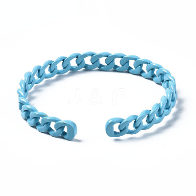 Spray Painted Brass Cuff Bangles BJEW-Q700-001D-1