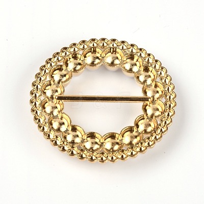 Flat Round Alloy Rhinestone Buckles PALLOY-WH0086-37-1