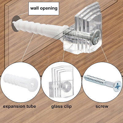 64Sets Plastic Mirror Hanging Kit DIY-CA0003-74-1
