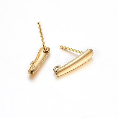 Ion Plating(IP) 304 Stainless Steel Stud Earring Findings LS-STAS-H467-05G-1
