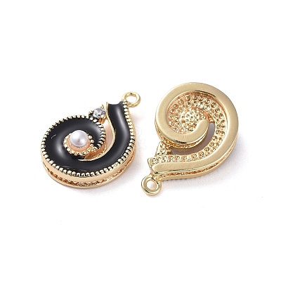 Brass Enamel Pendants KK-I661-01G-B-1