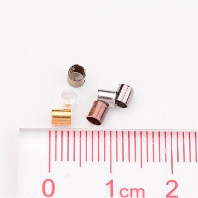 1 Box 6 Colors Antique Bronze & Red Copper & Golden & Silver & Platinum & Black Tube Brass Crimp Beads KK-JP0006-01-NR-1