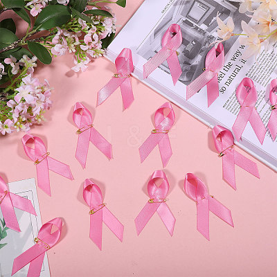 Awareness Ribbon Nylon Brooch JEWB-WH0056-008A-1