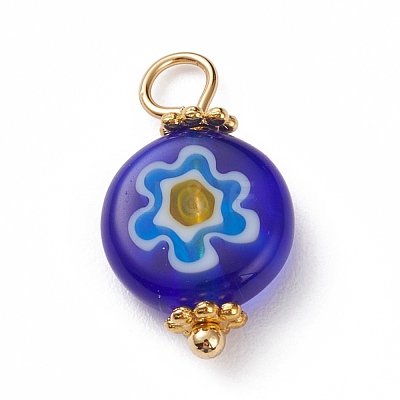 Handmade Millefiori Glass Pendants PALLOY-JF00576-1