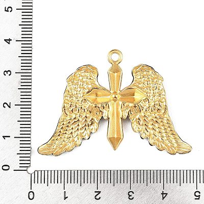 Baking Paint 304 Stainless Steel with Rhinestone Pendants STAS-Z186-03G-02-1