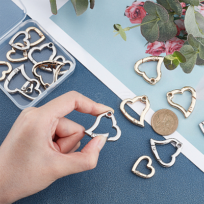 16Pcs 2 Style Alloy Spring Gate Rings FIND-WR0001-93-1