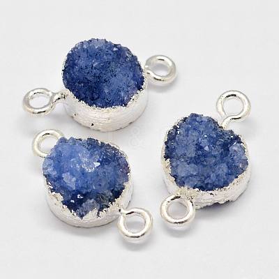 Electroplated Natural & Dyed Druzy Agate Links connectors G-N0168-014A-02-1