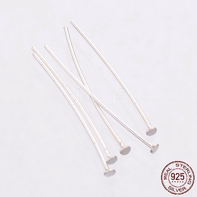 925 Sterling Silver Flat Head Pins STER-K017-30mm-S-03-1