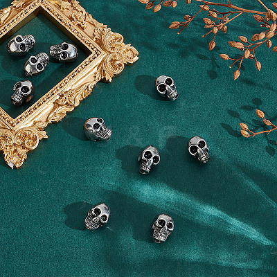 10Pcs 304 Stainless Steel European Beads STAS-ME0002-88-1