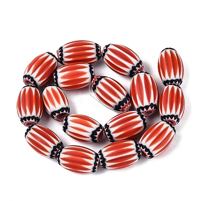 Handmade Millefiori Glass Barrel Beads LA-N002-15A-1