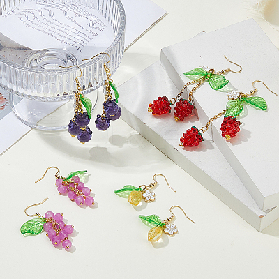 4 Pairs 304 Stainless Steel Dangle Earrings EJEW-HS00014-1
