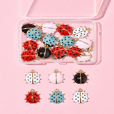 24Pcs 5 Styles Alloy Enamel Pendants ENAM-FS0002-94-1
