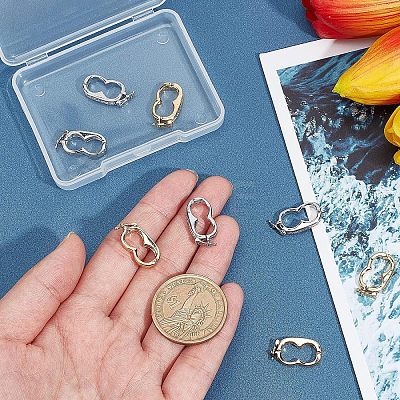 8Pcs 2 Colors Brass Peanut Twister Clasp KK-CA0003-05-1