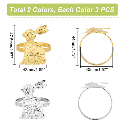 6Pcs 2 Colors Tibetan Style Iron Napkin Rings AJEW-UN0001-34-1
