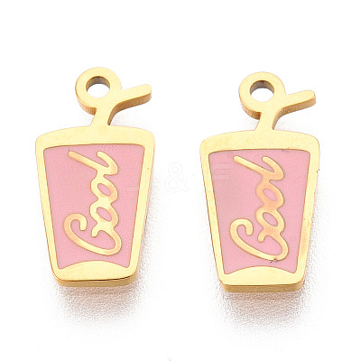 304 Stainless Steel Enamel Charms STAS-T065-66G-02-1