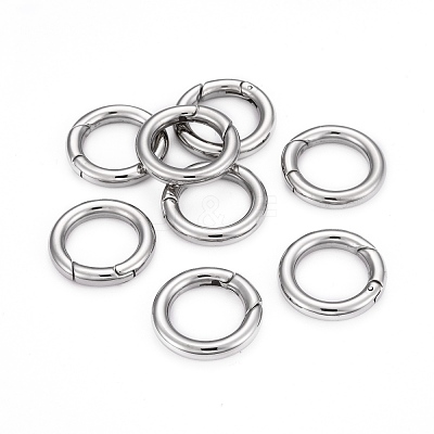 Tarnish Resistant 304 Stainless Steel Spring Gate Rings X-STAS-E055-23-1