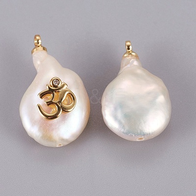 Natural Cultured Freshwater Pearl Pendants PEAR-F008-54G-2-1