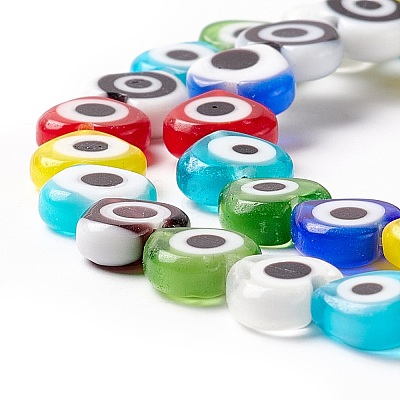 Handmade Evil Eye Lampwork Beads Strands LAMP-F023-B-1