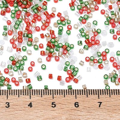 4 Colors Christmas 11/0 Glass Seed Beads SEED-X0058-13-1